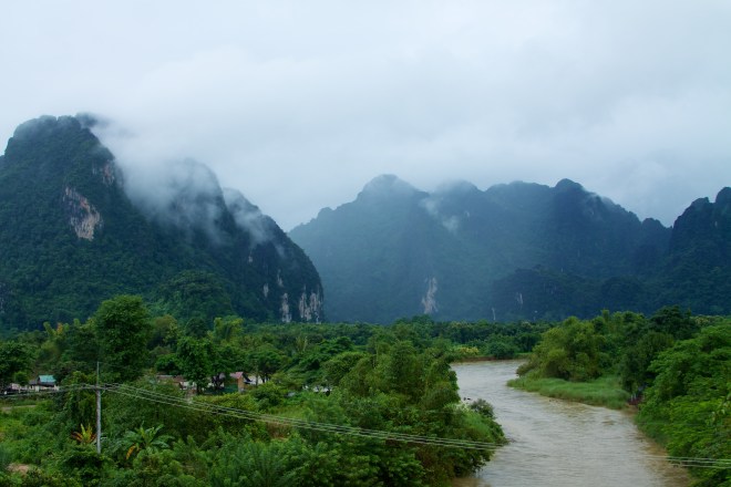 The gorgeous landscape of Vang Vieng